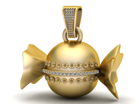 GOLDEN CANDY PENDANT 3D Print Model