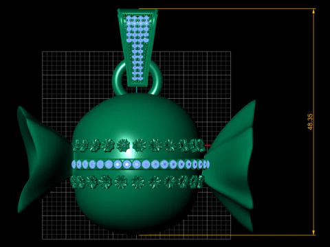 GOLDEN CANDY PENDANT 3D Print Model