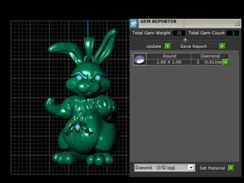 Gold Fighting Bunny Pendant 3D Druckmodell
