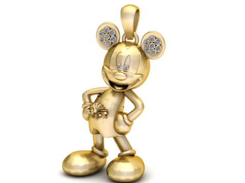 GOLDEN MICKY MOUSE PENDANT 3D Print Model