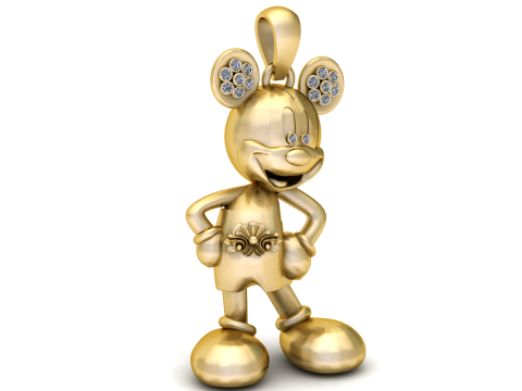 GOLDEN MICKY MOUSE PENDANT Model Cetak 3D