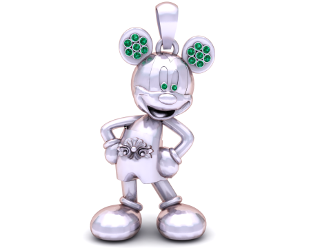 GOLDEN MICKY MOUSE PENDANT Model Cetak 3D