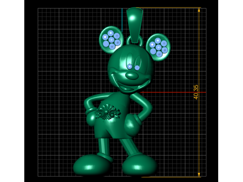 GOLDEN MICKY MOUSE PENDANT Model Cetak 3D