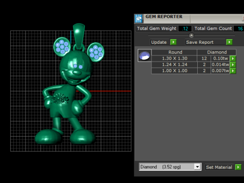 GOLDEN MICKY MOUSE PENDANT Model Cetak 3D