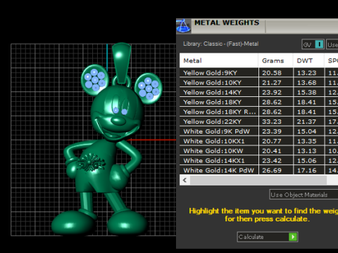 GOLDEN MICKY MOUSE PENDANT Model Cetak 3D