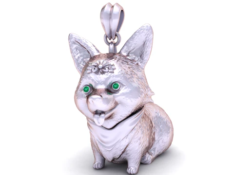 GOLDEN CUTE DOG BABY PENDANT 3D Print Model