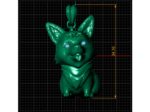 GOLDEN CUTE DOG BABY PENDANT 3D Print Model