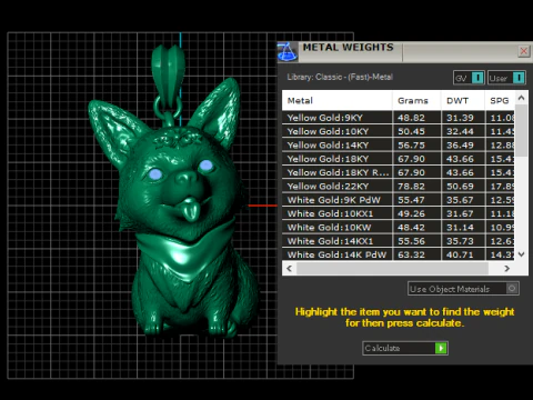 GOLDEN CUTE DOG BABY PENDANT 3D Print Model