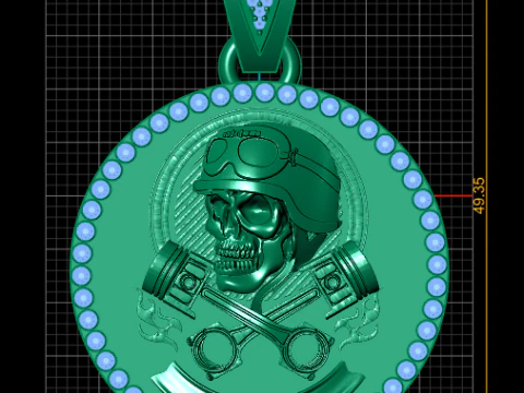 Gold skull pendant 3D Print Model