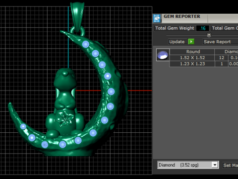 GOLD DOG WITH MOON PENDANT 3D 打印模型