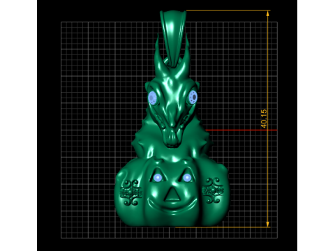 Golden Dragon with Golden Pumpkin 3Dプリントモデル