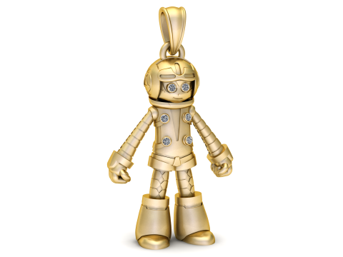 GOLDEN CUTE ROBOTE PENDANT 3D printmodel