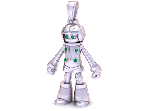 GOLDEN CUTE ROBOTE PENDANT 3D printmodel