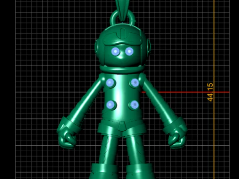 GOLDEN CUTE ROBOTE PENDANT 3D Print Model