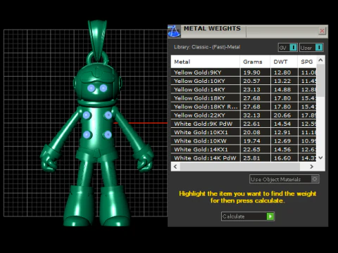 GOLDEN CUTE ROBOTE PENDANT 3D Print Model