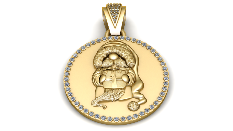 GOLDEN SANTA PENDENT 3D Druckmodell .c4d .max .obj .3ds .fbx .stl .blend 