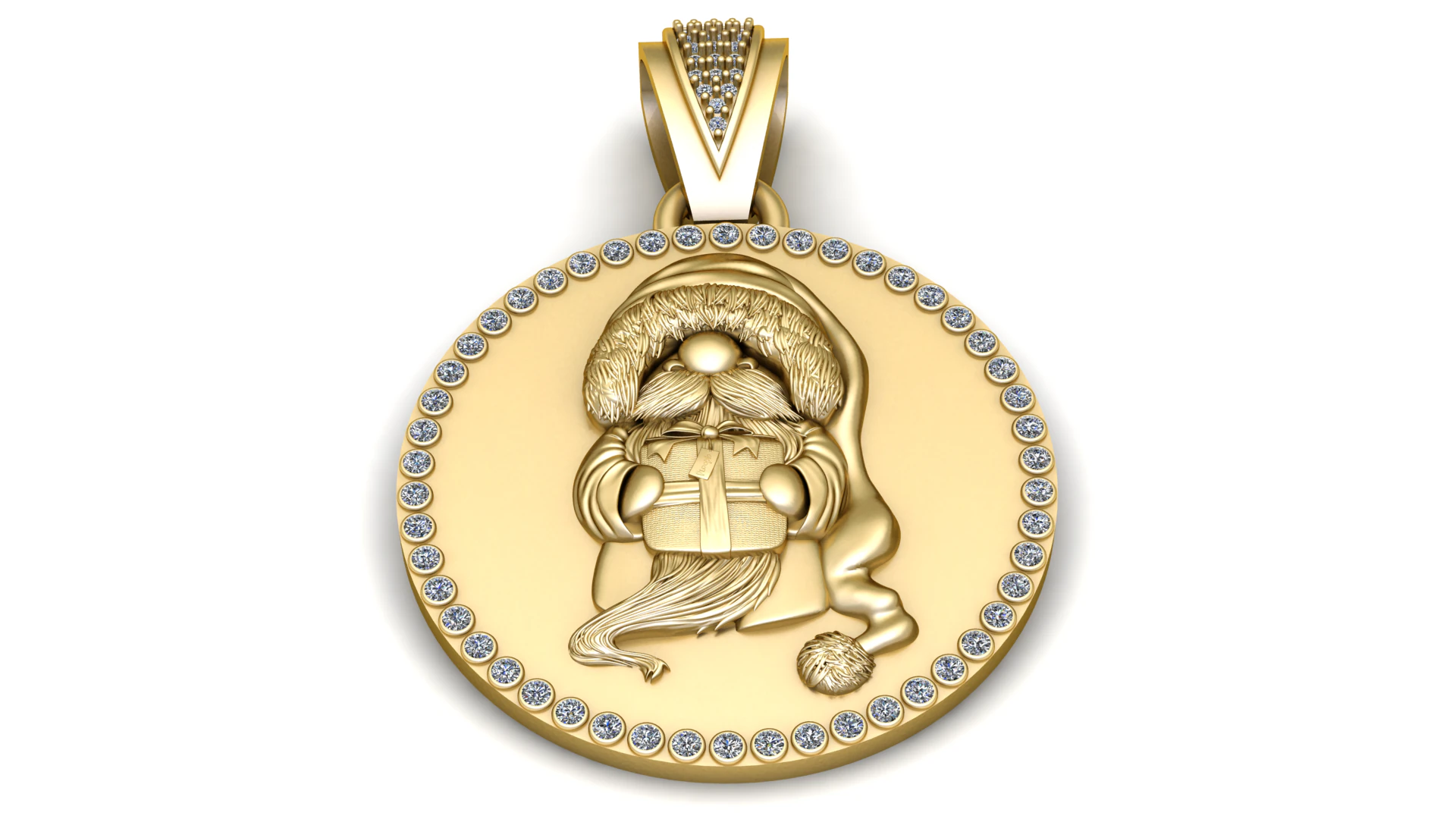 GOLDEN SANTA PENDENT 3D Print Model .c4d .max .obj .3ds .fbx .stl .blend