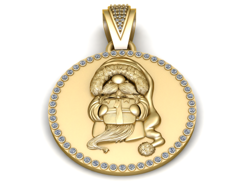 GOLDEN SANTA PENDENT 3D Print Model
