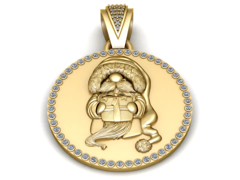 PINGENTE PAPAI NOEL DOURADO Modelo de Impressão 3D