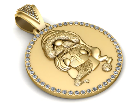 GOLDEN SANTA PENDENT 3D Print Model
