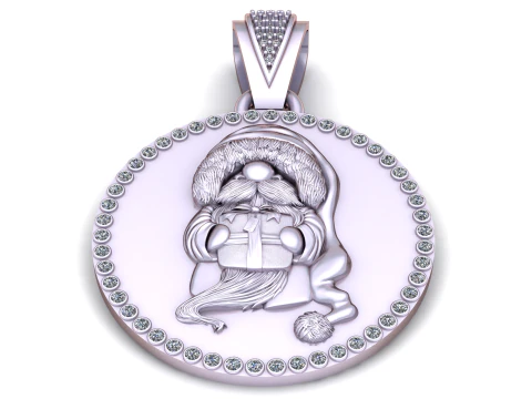 GOLDEN SANTA PENDENT 3D Print Model