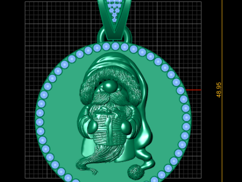 GOLDEN SANTA PENDENT 3D Druckmodell