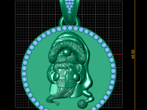 GOLDEN SANTA PENDENT 3D Print Model