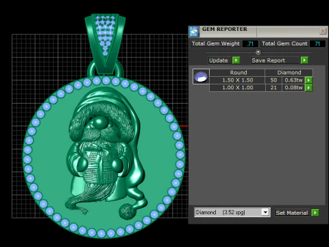 GOLDEN SANTA PENDENT 3D Print Model