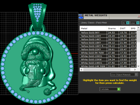 GOLDEN SANTA PENDENT 3D Druckmodell