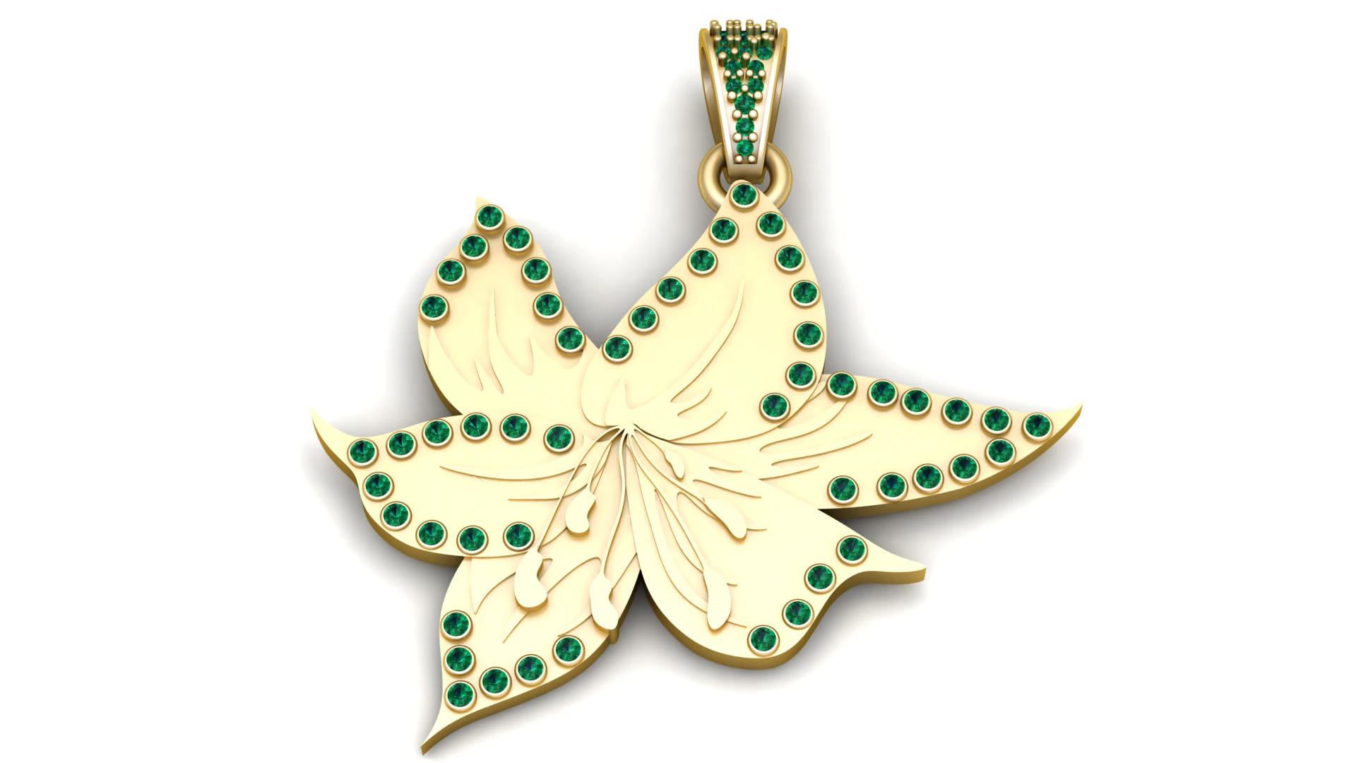 GOLD LEAF PENDANT 3D Print Model .c4d .max .obj .3ds .fbx .stl .blend 