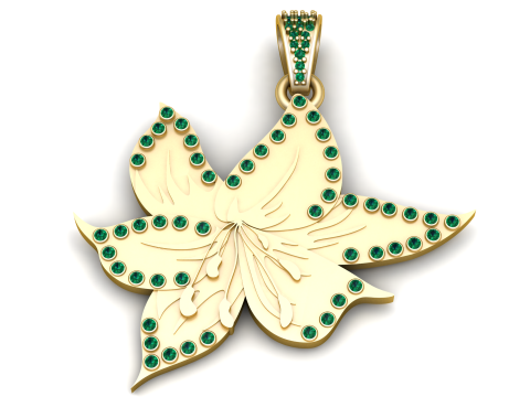 GOLD LEAF PENDANT 3D Print Model