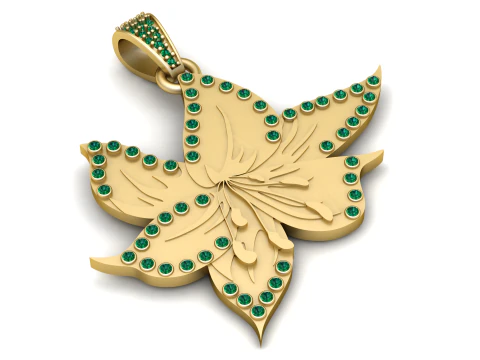 GOLD LEAF PENDANT 3D Print Model