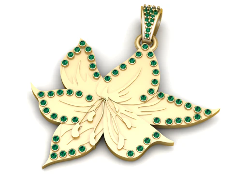 GOLD LEAF PENDANT 3D Print Model