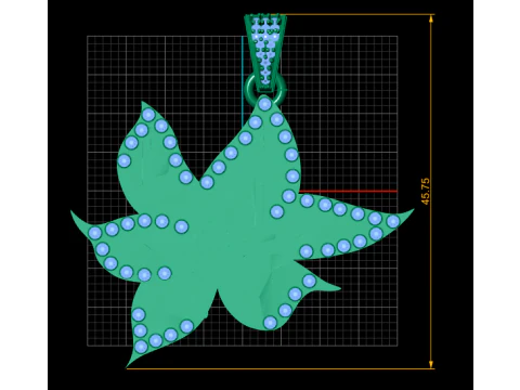 GOLD LEAF PENDANT 3D Print Model