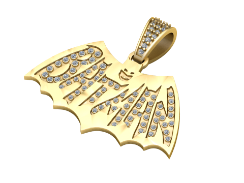 Golden Bat Diamond Pendant Modello di stampa 3D