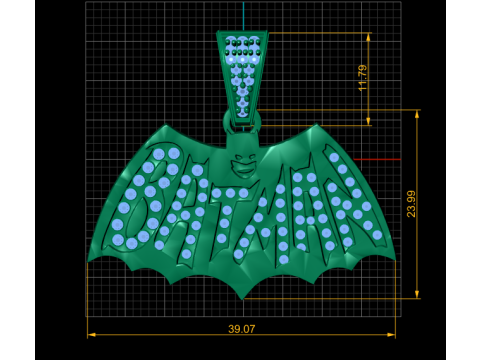 Golden Bat Diamond Pendant Modello di stampa 3D