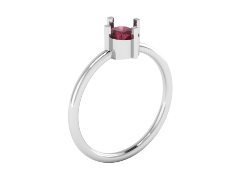 Golden Solitaire Ruby Ring 3D 프린트 모델