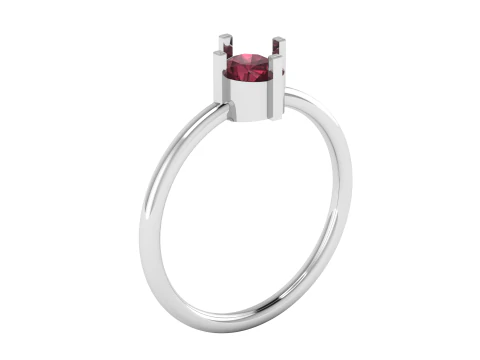 Golden Solitaire Ruby Ring 3D Print Model