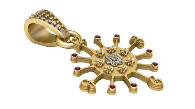 Radiant Sunburst Pendant 3D 打印模型 .c4d .max .obj .3ds .fbx .stl .blend