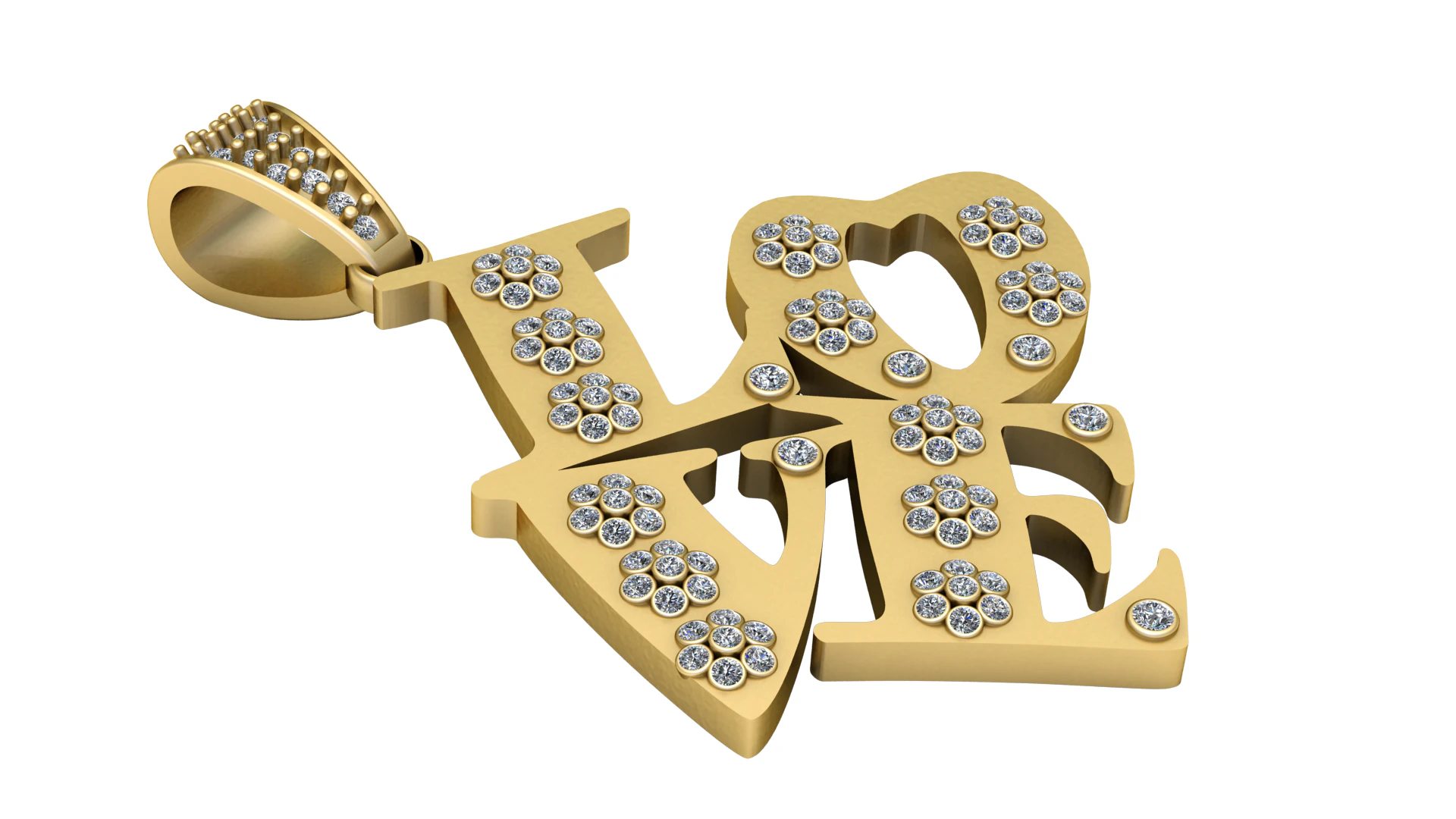 Love Spark Pendant 3D Print Model .c4d .max .obj .3ds .fbx .stl .blend 