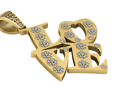 ラブスパークペンダント 3Dプリントモデル