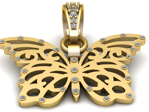Golden Butterfly Pendant 3D 打印模型