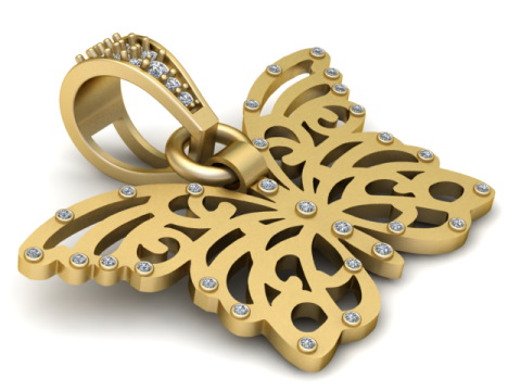 Golden Butterfly Pendant 3D 打印模型