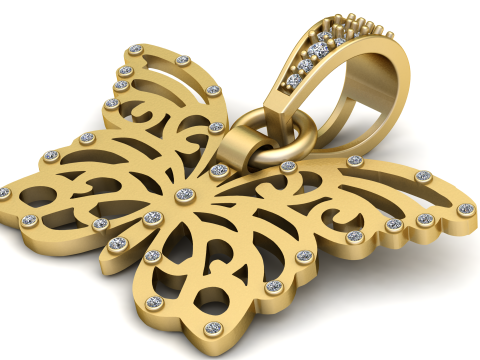 Golden Butterfly Pendant 3D 打印模型