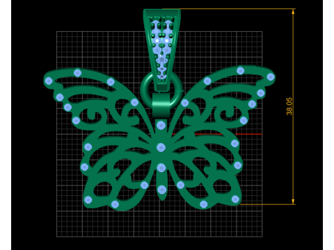 Golden Butterfly Pendant 3D 打印模型