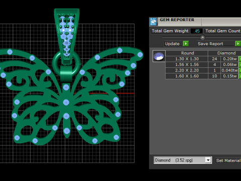 Golden Butterfly Pendant 3D 打印模型