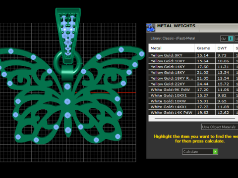 Golden Butterfly Pendant 3D 打印模型