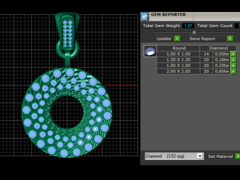Amani Pav Pendant 3D Print Model