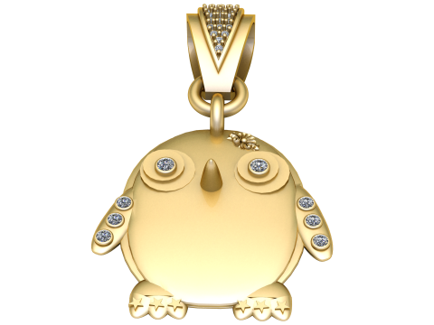Golden Owl Pendant Model do druku 3D
