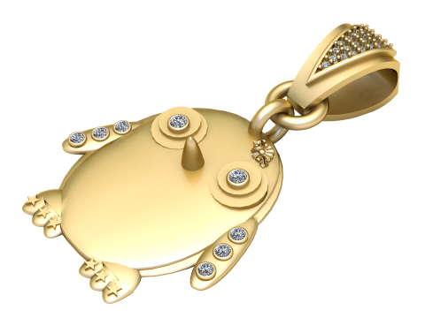 Golden Owl Pendant 3D Print Model